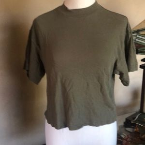 Army Green Free People Short Tee ❤️